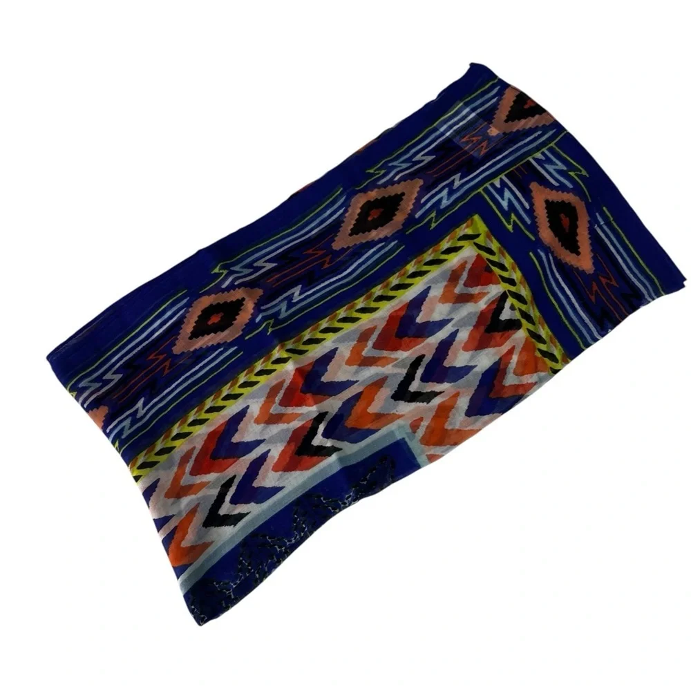 Stella & Dot Women’s Geometric Print Scarfs Lot/2 New In Bag Multi Colors